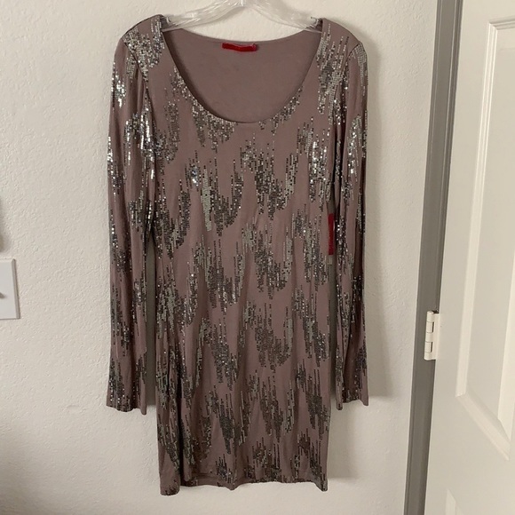 Velvet by Graham&Spencer Long Sleeve Sequin Dress - Picture 2 of 9